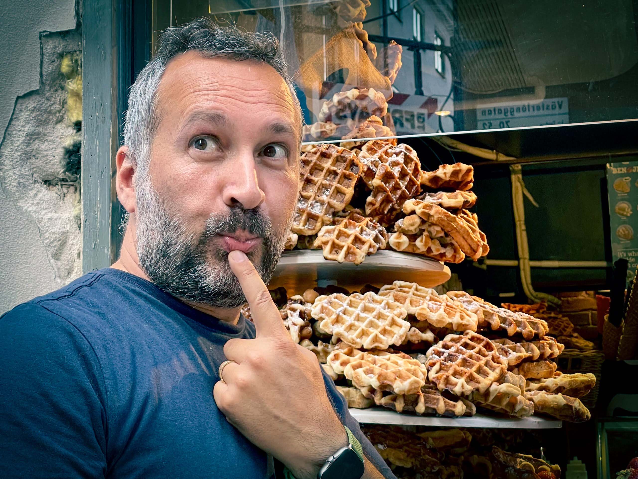 Andre e i waffle a Stoccolma