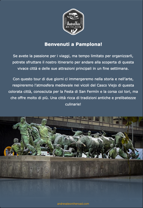 Una pagina della guida di Pamplona